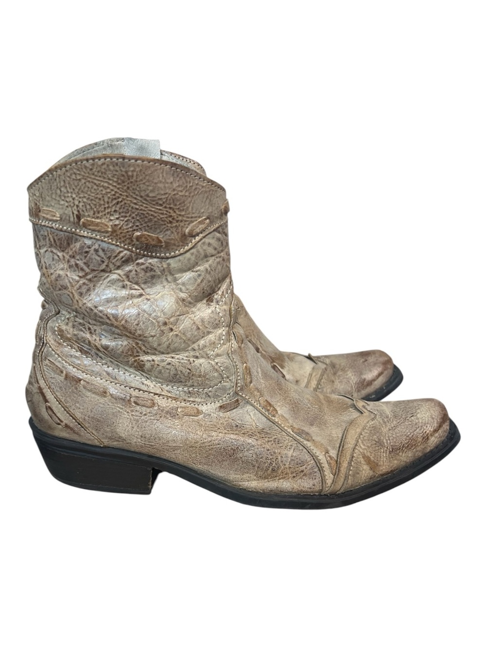 Impulse Men’s Western Ankle Leather Cowboy Boots Size 7.5 Tan